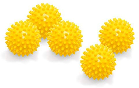 5er PACK | Massagebälle mit Noppen | Noppenbälle | Igelbälle | Arthro Sensorik Ball | Nicht aufgepumpt! | Härte kann selbst variiert werden | Durchmesser 7 cm | gelb