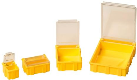 WETEC IDP-SMD-Klappbox, ESD, 41 x 37 x 15 mm, groß, transparent (Mäuseklo Bauteilbox)