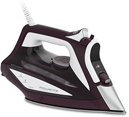 Rowenta Focus Excel DW5220 - Plancha de vapor, 1200 W, suela Microsteam 400, 1.9 m, 0.3 L, 180 g/min, burdeos/blanco
