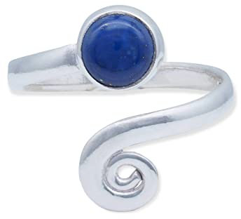 Ring 925 Silber Lapis Lazuli blauer Stein größenverstellbar Edelstein echt Silber Damen Sterling Silber Geschenk (MRV-102-06)