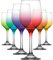 LAV 395ml Fame Verres à Vin - Couleurs Complètes - 6X Lavable au Lave-Vaisselle Verre Mariage Noël Anniversaire Fête Boire Verrerie Gobelet Cadeau