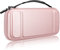 FINTIE Tragetasche Kompatibel mit Nintendo Switch 2017 /Switch OLED Modell 2021- [Stoßfeste] Hartschalen Aufbewahrung mit 10 Spielkartenhaltern, Reisetasche für Konsole und Zubehör, Roségold