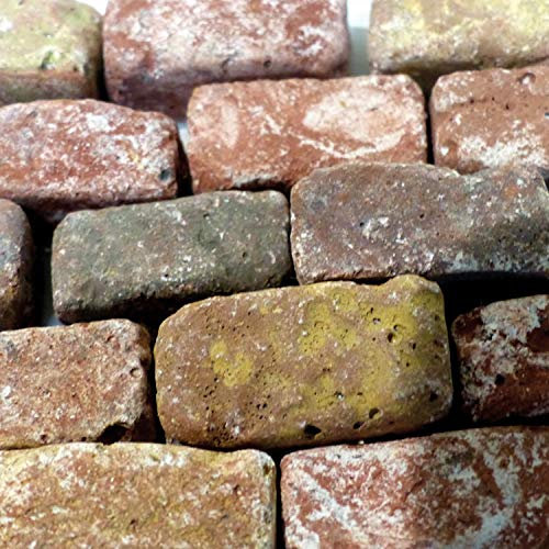 Bausteine, Ziegelrot, 80 Stück, Made in Germany, für den BAU von Krippen geeignet, unterschiedlich strukturiert