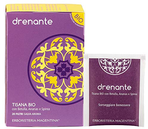 Erboristeria Magentina - TISANA DRENANTE 20 filtri con Betulla, Ananas e Spirea