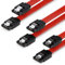 deleyCON 3x 50cm SATA 3 Nylon Cavi Set Cavo Dati 6 Gbit/s Cavo di Collegamento Cavo di Attacco Scheda Madre HDD SSD Disco Rigido 2 Spina S-ATA Dritta Rosso