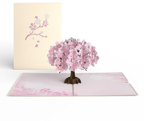 Lovepop® Cherry Blossom 3D Pop-Up Karte Kirschblüten Sakura Baum Grußkarte für Jahrestag, Geburtstag, Dankeschön, Einfach so | inkl. Umschlag & Versteckfach für Geld & Gutscheine