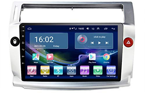 Radio de coche Android 10 para Citroen C4 C-Triomphe C-Quatre 2004-2009, reproductor multimedia Auto Radio, con manos libres Bluetooth, reproducción de vídeo 1080P,4g+wifi 2g+32g