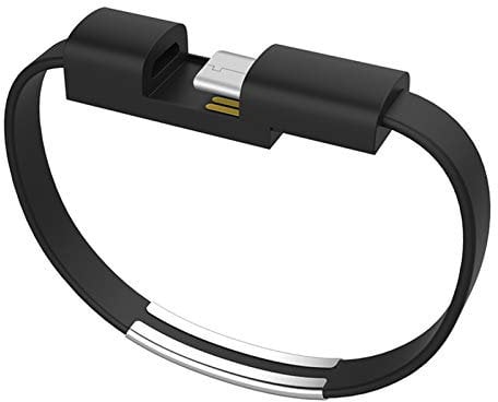 Bracelet Usb Charging Cable Data Cord Line Sync For Iphone Android Samsung S8 S9 S10 Huwei P30 C Type-c Short Usb Cabletype,Fashion decoration (apple-black)