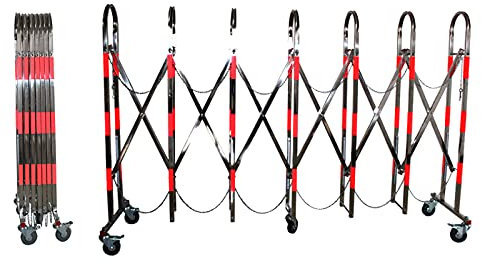 Mobiles Absperrungssystem, Portable, Zaun Schutzgitter Scherengitter Trenngitter, Ausziehbar, Rostfreier Stahl, Absperrgitter, Schutzgitter, Mobilzaun, Absperrzaun,1.2x2m
