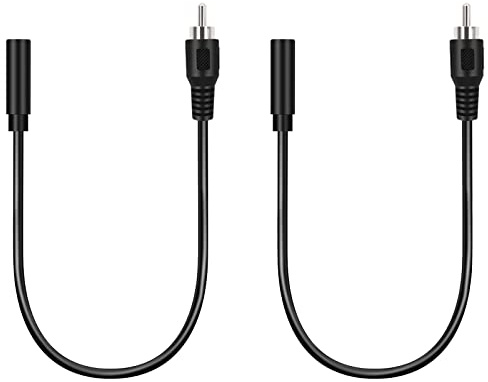 Bolvek 2 Pack 3.5mm 1/8 TS Mono Female to RCA Male Plug Jack Adapter Connector Converter Cable Cord for Speaker Subwoofer Audio Video Receiver