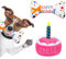 AKlamater Plüsch-Hundespielzeug - Geburtstagskuchen & Geburtstagsknochen, Quietscher, Unisex, Rosa, Modern, Kleiner Hund, Indoor/Outdoor, Tier-Thema, Tragbar, Plüsch