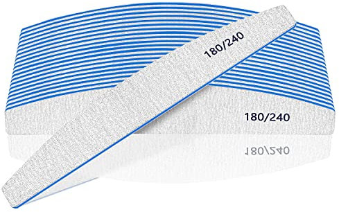 Lime per unghie da 12 pezzi, lime per unghie 180/240 per unghie in gel, unghie spesse per unghie acriliche, lime per unghie lavabili e riutilizzabili, lime per unghie a doppia faccia per saloni