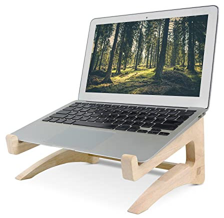 UI U & I Laptop-Ständer, Holz-Laptop-Ständer, abnehmbarer Holz-Notebook-Halter, Halterung für Schreibtisch, 11-14 Zoll, kompatibel mit Apple MacBook Air Mac Pro, HP, DELL, Acer, Toshiba, Surface,