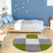 THE RUGS Area Rug – Modern Luxury Shaggy Rug, Multicolour Pattern Carpet, Ultra Soft for Bedroom, Living Room, Kids Room, (120 cm Round, Green)