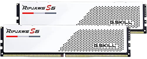 G.SKILL Ripjaws S5 Series (Intel XMP 3.0) DDR5 RAM 32GB (2x16GB) 6000MT/s CL30-40-40-96 1.35V Desktop Computer Memory UDIMM - Matte White (F5-6000J3040F16GA2-RS5W)