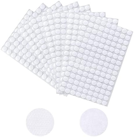 1008 Stück Klettpunkte Selbstklebend 10mm, klett klebepunkte, Self Adhesive Rund doppelseitige klebepunkte für Handwerk auf Papier, Kunststoff, Glas, Leder, Metall (Weiß)