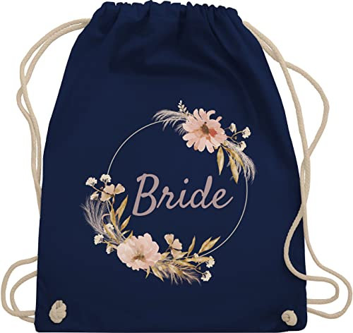 Shirtracer Turnbeutel Rucksack - JGA Junggesellenabschied Frauen - Bride Braut Boho - Unisize - Navy Blau - brautbeutel brauttaschen bachelorette party stoffrucksack junggesellinnenabschied outfit