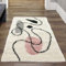 Teppich-Traum Hochflor Bettumrandung Designerteppich mit abstrakt-modernen Formen | allergikerfreundlich | in schwarz rosa, Größe 80x150 cm