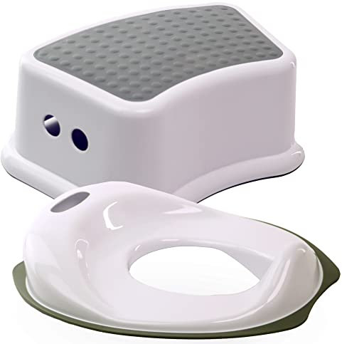 DIVCHI Potty Training Seat + Toddler Step Stool for Kids Potty Training Toddler Toilet Seat Attached To Regular Toilet Seat for Boys Girls Kids Bathroom