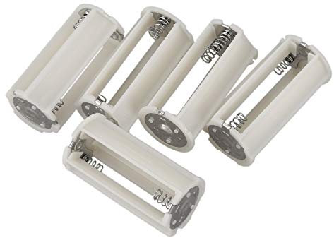 Hagsnec Porta seriale cilindrico, 3 x 1,5 V, batteria AA, supporto in plastica, 5 pezzi