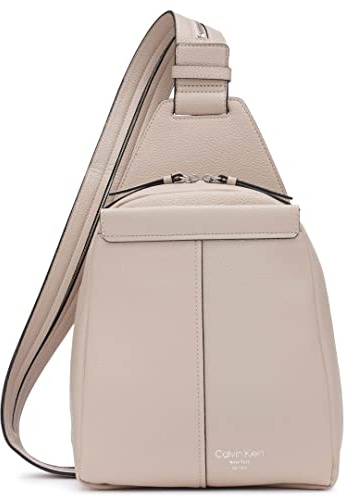 Calvin Klein Damen for Women – Vegan Leather Backpack, 2 Pockets Myra Convertible Sling Rucksack, Pilz, One Size