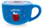 Silver Buffalo Peanuts Snoopy Chillin - Taza de cerámica con tapa ventilada para helados, cereales, bebidas, capacidad para 24 onzas