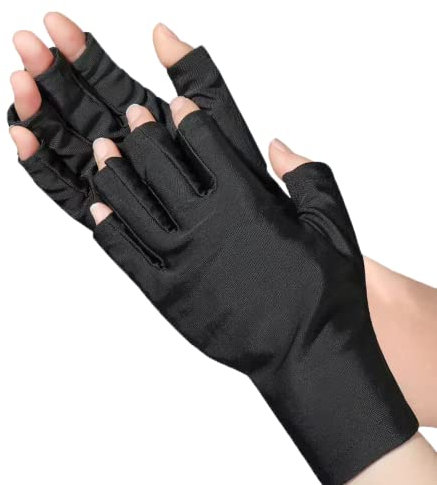 UV Shield Handschuhe, Anti UV Fingerlose Handschuhe, Nagel Handschuhe Gel Maniküre Handschuhe, UV-Schutz Handschuhe, Schützen Sie die Hände vor Nagellack Trockner, Sonnenschutzhandschuhe für im Freien