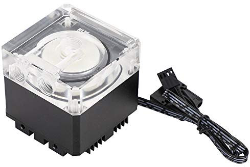 Richer-R Pompe Watercooling, CPU Pompe de Refroidissement à Eau 3000RPM 800L / H Ultra silencieuse 13.5 V Filetage de vis G1 / 4 pour système de Refroidissement PC(Noir)