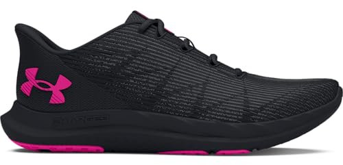 Under Armour Femme UA W Charged Speed Swift Chaussures de Course, Black/Black/Rebel Pink, 35 EU