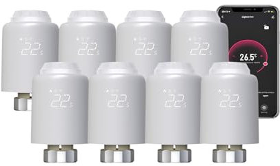 Qiumi Zigbee Thermostat Radiator Valve,eTRV,Remote control by smart life app, voice control,for hot water radiator systems