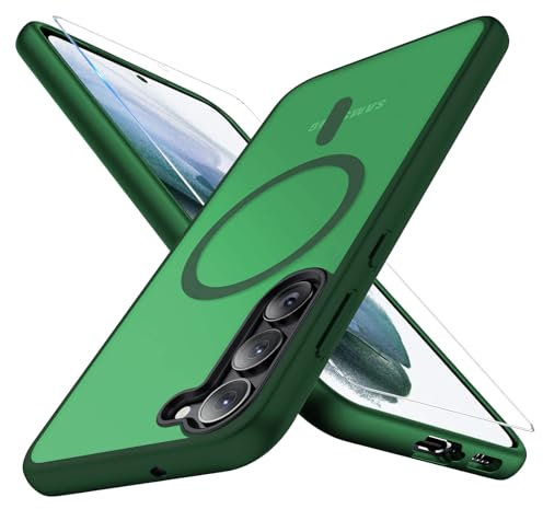 Handyhülle für Samsung Galaxy S21 5G Hülle Magnetisch mit Displayschutzfolie [Mit MagSafe] Anti-Fingerabdruck Matt Hardcase Cover