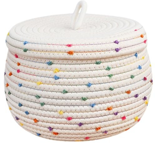 DIKACA Aufbewahrungskorb Für Seile Geflochtener Aufbewahrungskorb Toilettenpapierhalter-korb Desktop-organizer-körbe Schlafzimmer Veranstalter Seilkorb Klein Handtuchkorb Baumwollseil