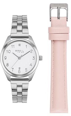 Breil Orologio DONNA TIME OF LOVE quadrante MONO-COLORE BIANCO movimento SOLO TEMPO - 3 LANCETTE QUARZO e BRACCIALE/CINTURINO PELLE, ACCIAIO ARGENTO, ROSA EW0701
