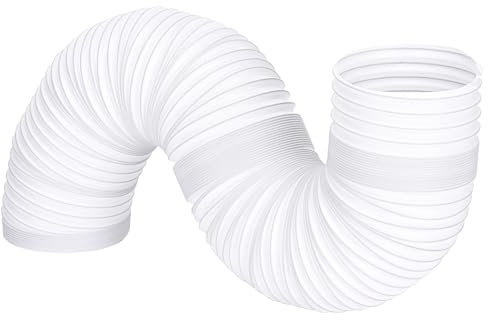 Tuyau Climatiseur Mobile 2024-Tuyau d'évacuation d'air de cuisine-150mm-Résistant à la chaleur-Utilisé pour climatisation, déshumidificateur, sèche-linge Blanc