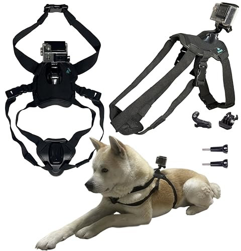 Kamera-Halterung für GoPro, weich und verstellbar, für kleine, mittelgroße und große Hunde, Schwarz