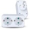 V-TAC - Adaptador de Corriente eléctrica Doble para Pared, 2 Tomas – Bloque múltiple con enchufes 16 A, Shuko para casa, Oficina, Tienda, Garaje, 250 V, Compacto y práctico, Color Blanco