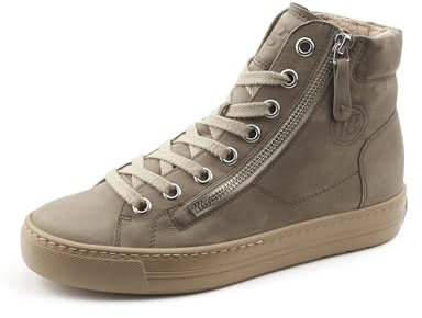 Paul Green Damen Hightop-Pauls, Frauen High-Top Sneaker,Laufschuhe,schnürschuhe,high top Sneaker,Sneaker-Stiefel,mid Cut,Beige (Taupe),41 EU / 7.5 UK