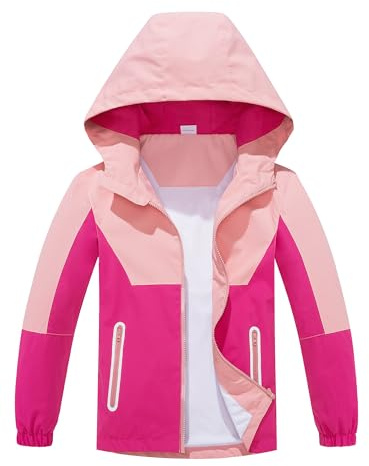 LAUSONS Vestes de Pluie Léger Imperméables pour Garçons et Filles Coupe Vent Scolaire Capuche Enfants