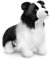 RLOMUTE Weiches Border Collie-Plüschtier, Süßes Bordercollie-Kissen, Realistisches Tierspielzeug, 28cm/11, einzigartiges Kissen, Kindergeschenk (Schwarz)