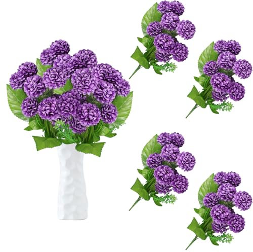 astylishome Kunstblumenstrauss Künstliche Hortensien Kunstblumen wie Echt für Brauthochzeitssträuße Haus Büro Hotel Partydekoration Mittelstücke Blumenarrangements 0507