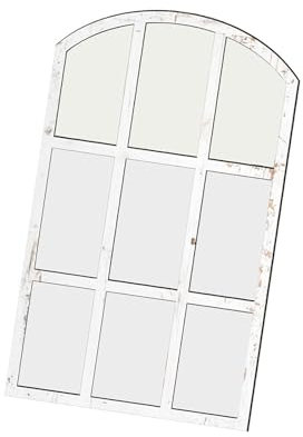 YsXoWiui Specchio a Forma di Arco per Finestra in Stile Vintage, Bianco