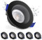 KYOTECH LED Einbaustrahler 230V 5W IP65, LED Spots Einbauleuchten 68-75mm, Ultra Flach Warmweiß 3000K Deckenspots, Spots Deckenleuchte für Badezimmer Küche Wohnzimmer, Rund Schwarz 6er Set