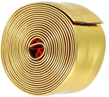 sourcing map Wall Molding Trim, 10ft x 2 Inch PVC Corner Guards and Caulk Strip Table Edge Door Frame Baseboard for Tile and Wall Edges Gaps Home Decor Gold