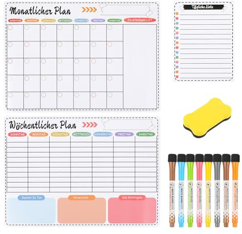 1juego Planificador Semanal Magnético Para Nevera Pizarra Blanca Borrable Y Calendario Magnético Para Hogar Oficina Y Cocina Diseño Multifuncional Y Materiales Resistentes Gran Espacio Para Organizar