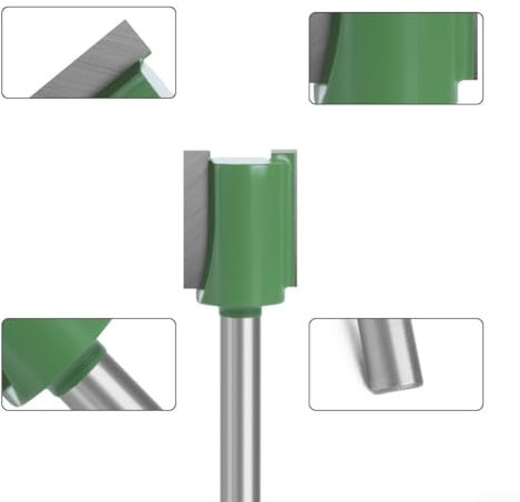 Single Double Flute Straight Router Bit Set 6mm Shank, For Woodworking Tool
