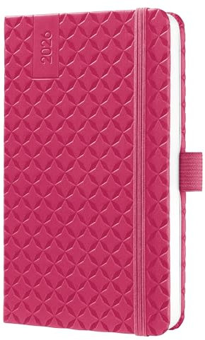 SIGEL J6104 Wochenkalender 2026 A6, pink, Hardcover, Gummiband, Stiftschlaufe, Einstecktasche, 174 Seiten, vegan, aus nachhaltigem Papier, Terminplaner Taschenkalender Jolie