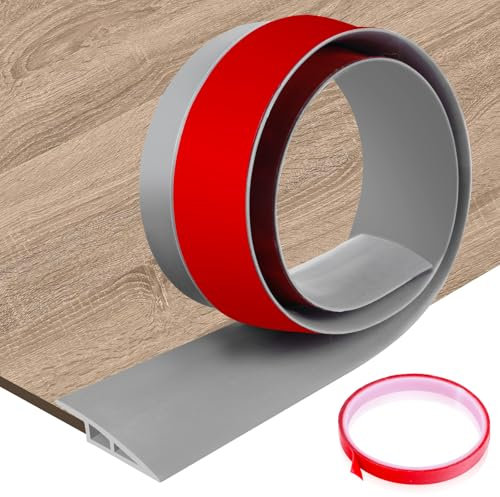 Self-Adhesive Floor Transition Strip, Door Threshold Strips for Laminate, Tile, and Carpet, Bridges Height Gaps 10-15mm, Flat Laminate Profile Flooring Edge Trim Strip for Doorways