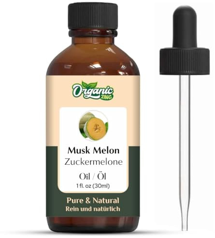Organic Zing Musk Melon (Cucumis Melo) Oil | Pure & Natural Carrier Oil for Aroma, Skincare & Massage - 30ml/1.01fl oz