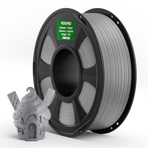 DEEPLEE PETG PRO Filament 1.75mm Grau 1KG | 1,75 mm PETG 3D-Drucker-Filament, Verbesserte Zähigkeit und Wetterbeständigkeit, FDM-kompatibel