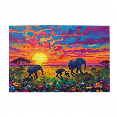Puzzle 2000 Pezzi Elefante Puzzle Albero Della Vita Adulti Arte Grandi Dimensioni Jigsaw di Legno con una Scatola e Poster, Impossibili Jigsaw Gioco Familiare, Home Decor Regalo Donna 99x70cm D-81